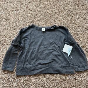 Stem Dk Gray Kids sz 3 Long Sleeve T-shirt with Faux Short Sleeve Layering NWT
